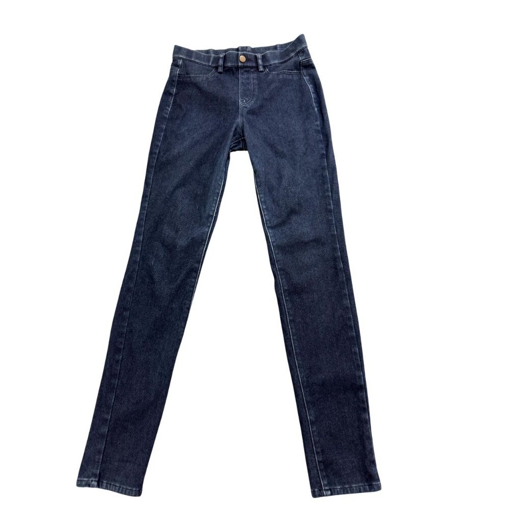 Uniqlo Skinny Pants Mid Rise Denim Tapered Fit Dark Navy Blue Women Size W26